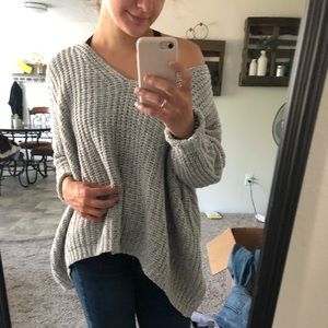 Oversized off-the-shoulder sweater